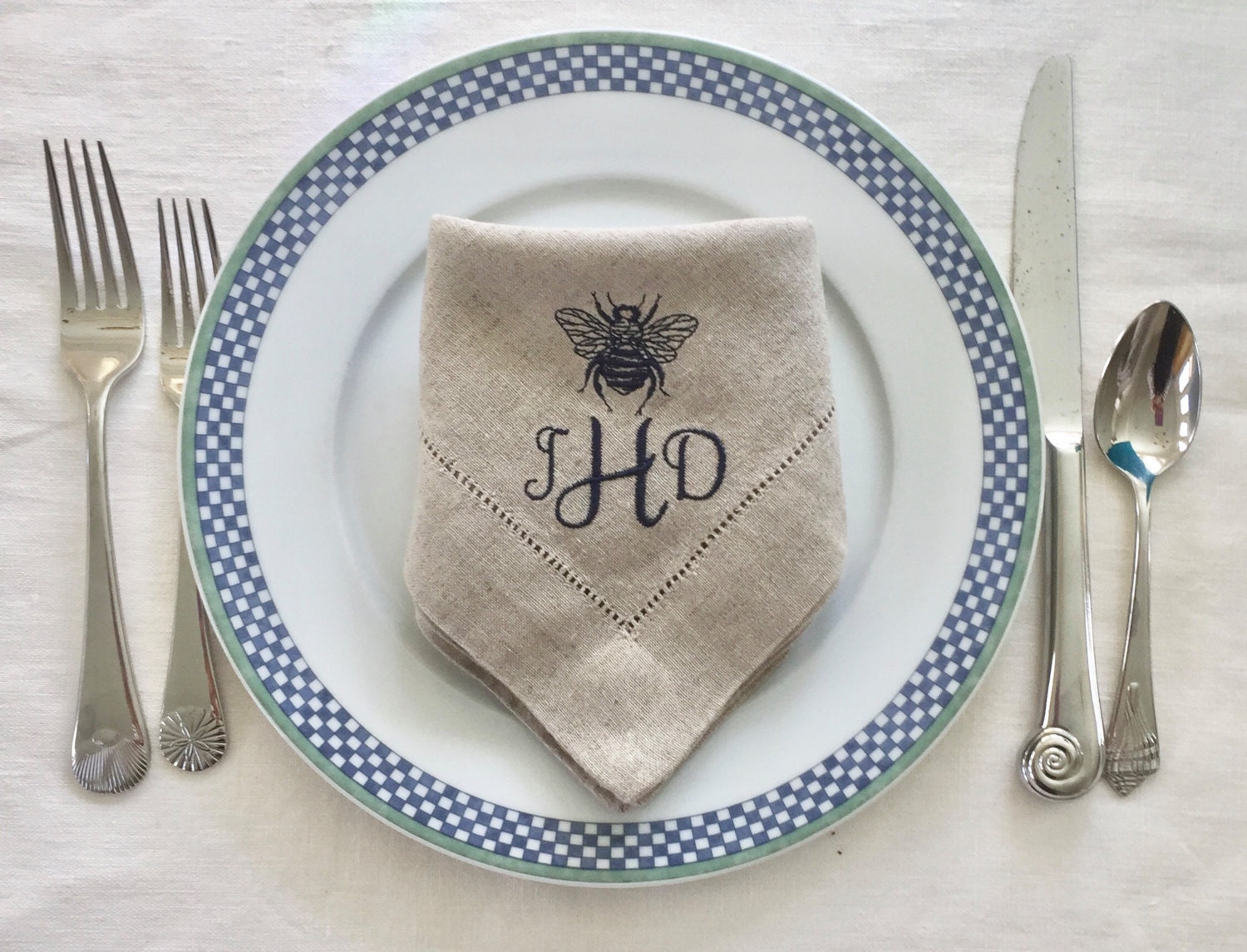 Monogrammed Napkins / Cloth Napkins / Dinner Napkins / Linen Etsy UK