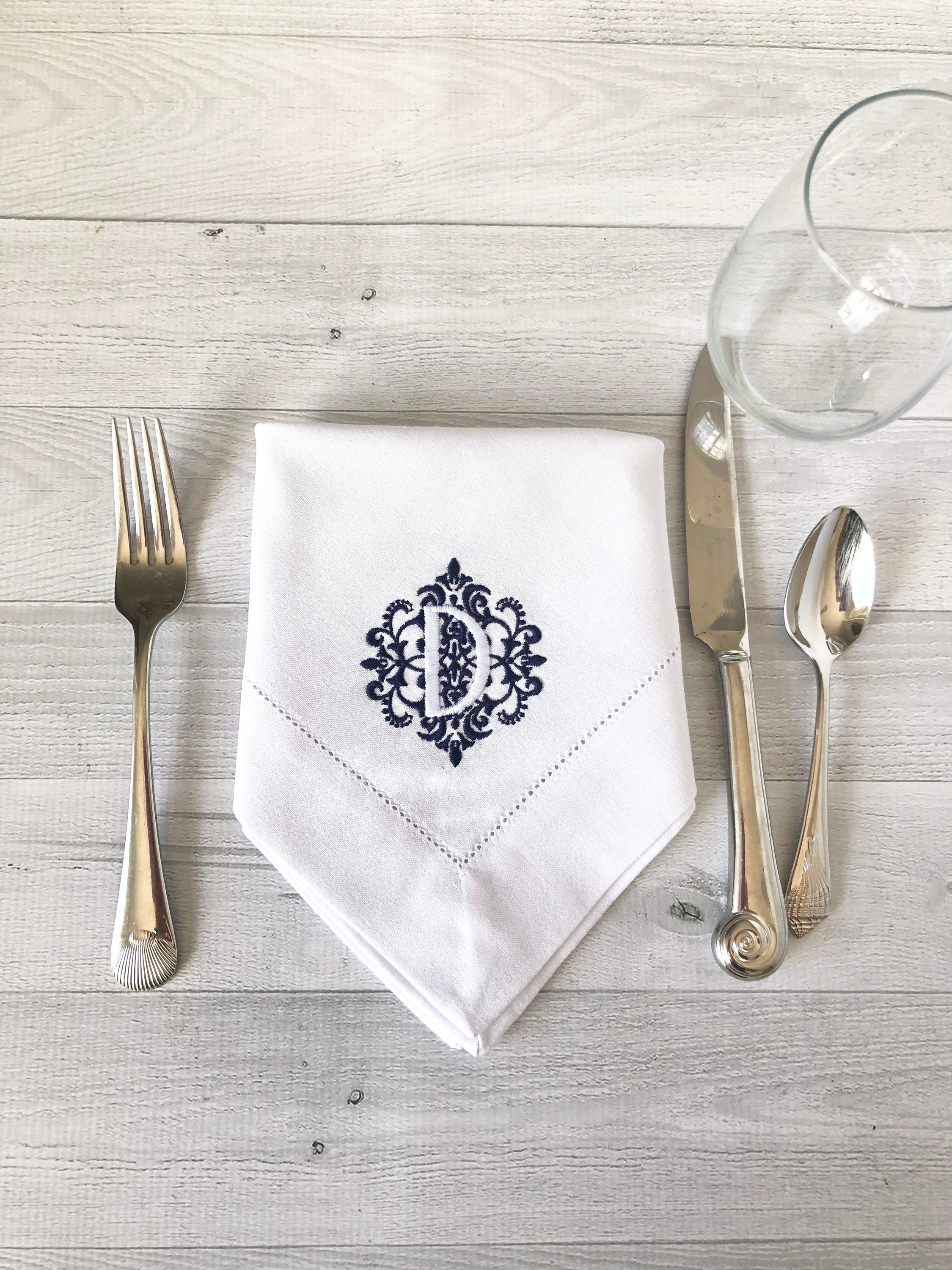 Monogrammed Napkins / Cloth Napkins / Dinner Napkins / Linen Etsy