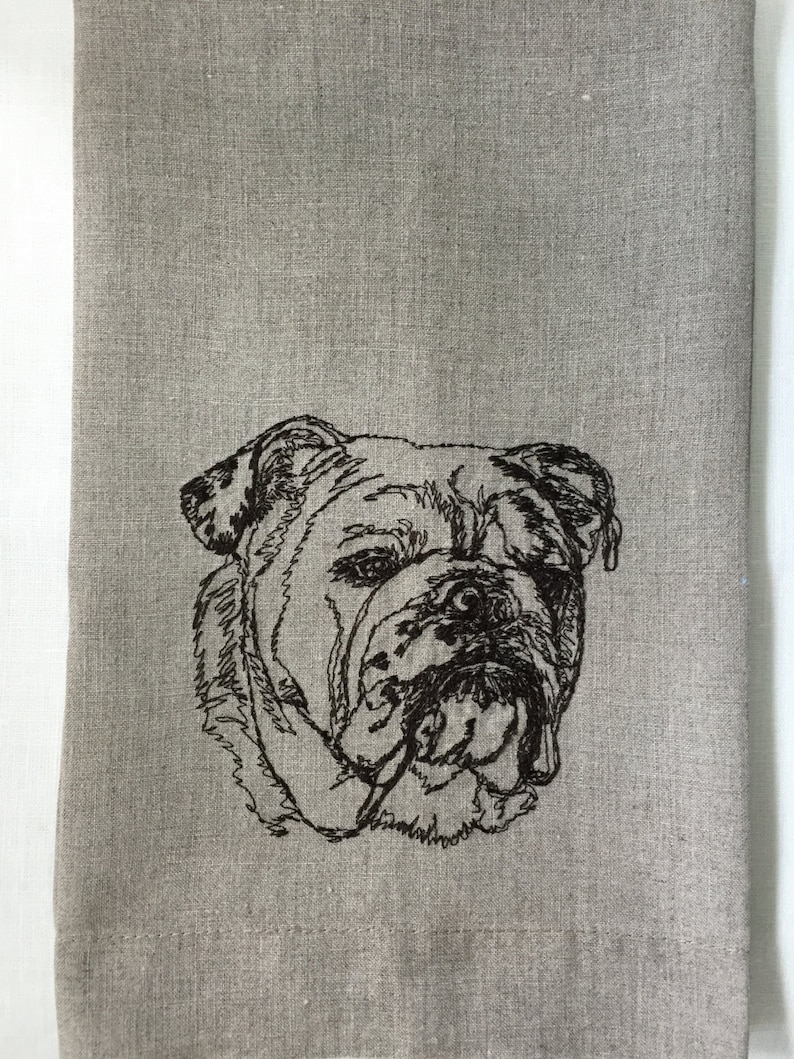 WhimseaCottage Bulldog Tea Towel - Thumbnail 3