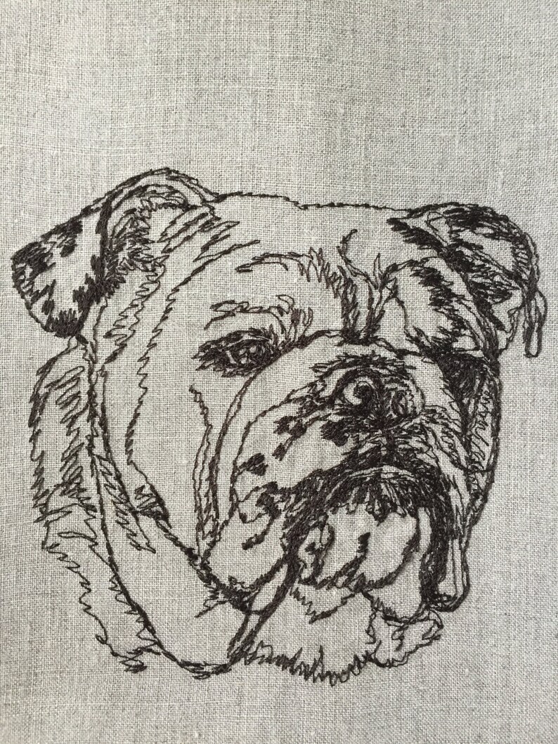WhimseaCottage Bulldog Tea Towel