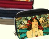 Vintage Image Canvas Denim Women's Purse, Wallet - Vintage  Art Noveau Pretty Women