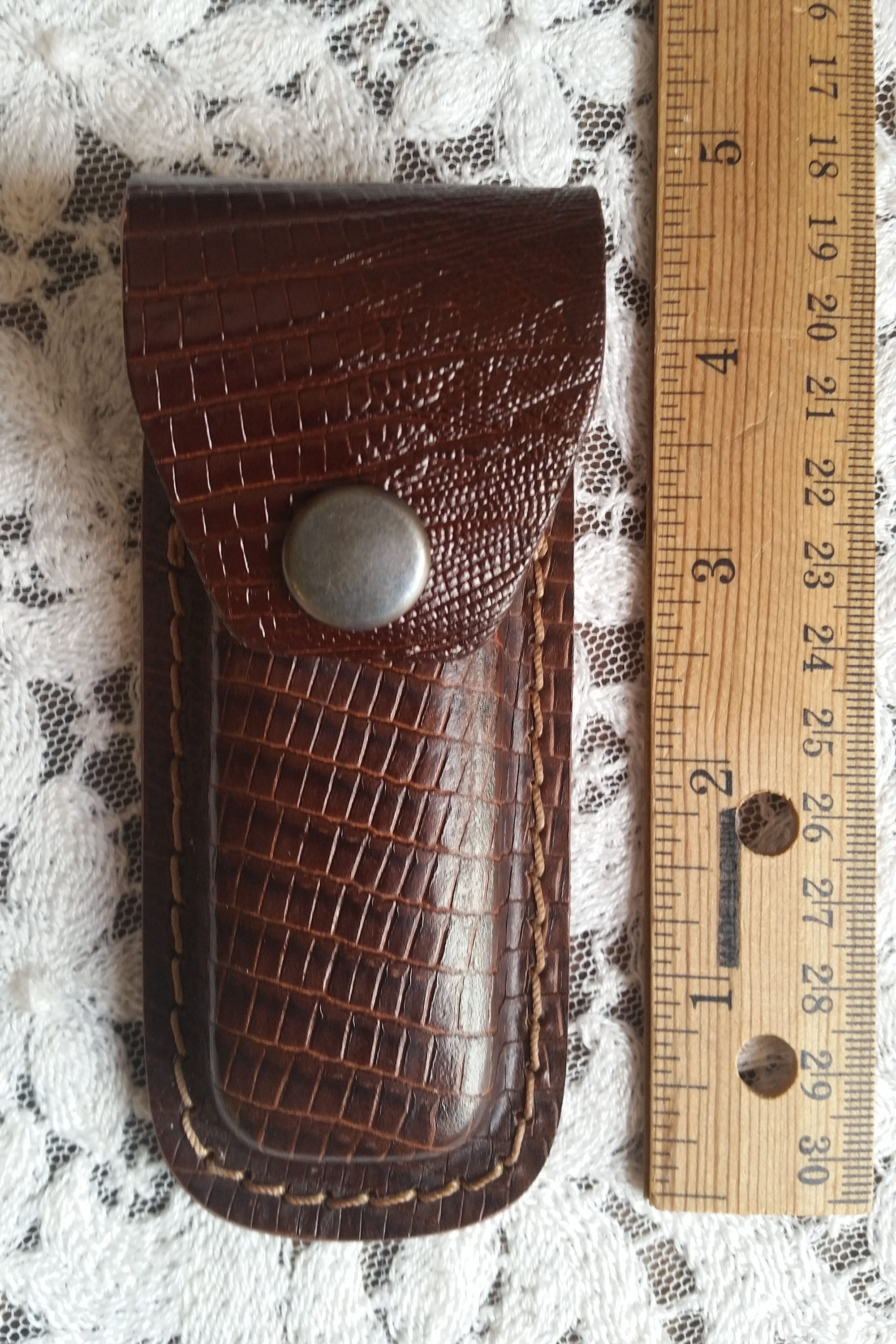 Lizard Pattern Leather Knife Sheath Folding Pocket Knife Etsy