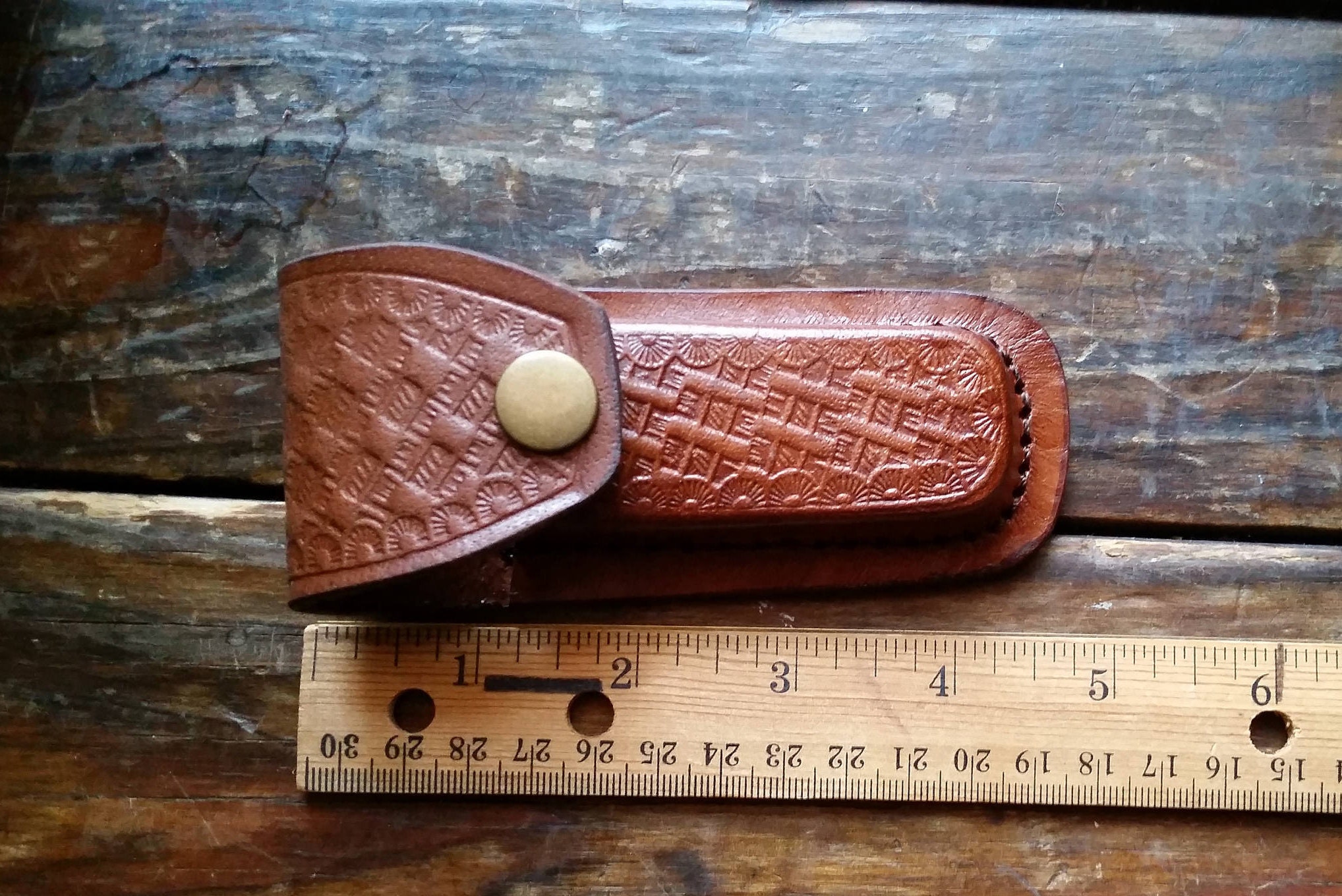 Embossed Leather Sheath Large fits up to 5 & medium fits | Etsy