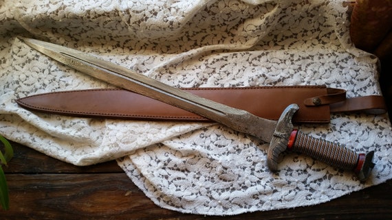 Damascus Steel Sword 30 Double Edged Sword 21 Etsy Damascus Steel Sword 30 Double Edged Sword 21 Etsy