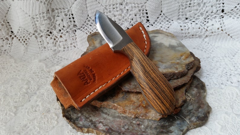 blade made from a file which has been annealed, ANZA 6 1//4/" FIXED BLADE KNIFE