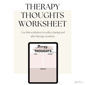 Therapy Thoughts Journal Digital Download, Therapy Aid Journal, Mental Health Journal, Wellness Journal, Self Care Journal, Therapy Tool