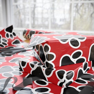 Georgia Paw Wrapping Paper, Bulldogs, Red and Black