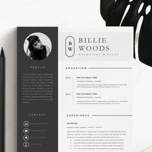 Modelo de currículo profissional e carta de apresentação para Microsoft Word | Modelo de currículo profissional com carta de apresentação e páginas de referências