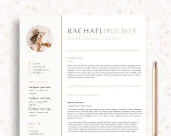 Modèle de CV en or rose pour Canva | CV simple Lettre de motivation et références | CV professionnel pour les enseignants | Modèle de CV basé sur les compétences