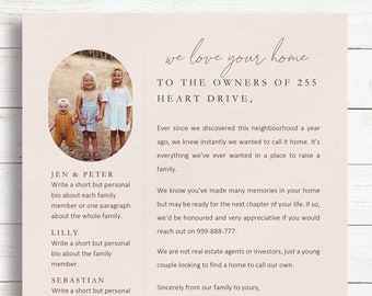 Wildflower Boho Design Home Buyer Letter Template for Word | Family Home Offer Letter | 'We Love Your Home' Proposal to the House Owner