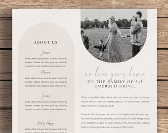 Beautiful Rustic Design Home Offer Letter Template for Canva, Word & Apple Pages | Real Estate Love Letter to Seller for House Offer