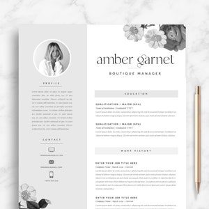 Pretty Resume Template for Pages, Canva and Word | 'Florist' Application Template and Cover Letter | Creative Apple Pages Resume |