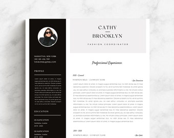 Resume Template 3 page | CV Template + Cover Letter for MS Word | Instant Digital Download | "Brooklyn" | DIY Template | Professional Clean