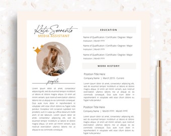 Modello di curriculum creativo Pagine, Canva e Word / Curriculum moderno di due pagine / Modello di CV Boho "Sunshine" con foto per Mac / Lettera di presentazione