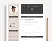 Canva Resume Template for MS Word & Apple Pages (Mac) | Boho CV and Cover Letter Instant Download Job Application | "Mandy" Design Resume