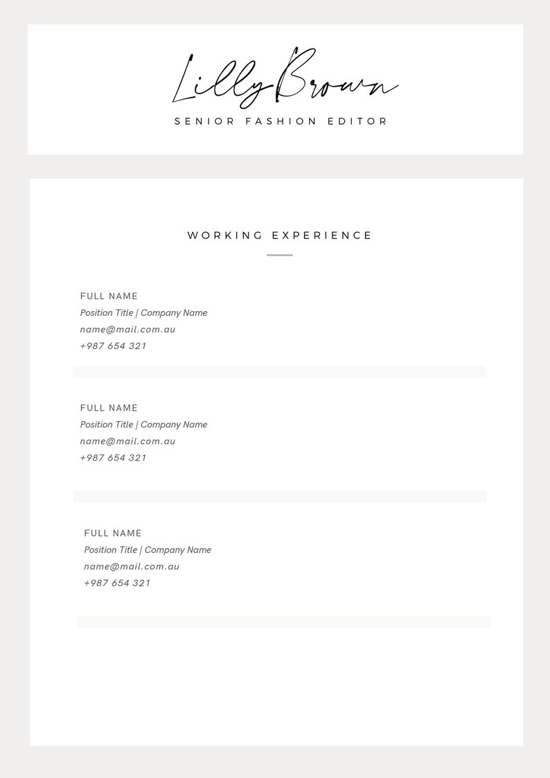 Modern Resume Template for Microsoft Word | Lilly | CV Template With ...