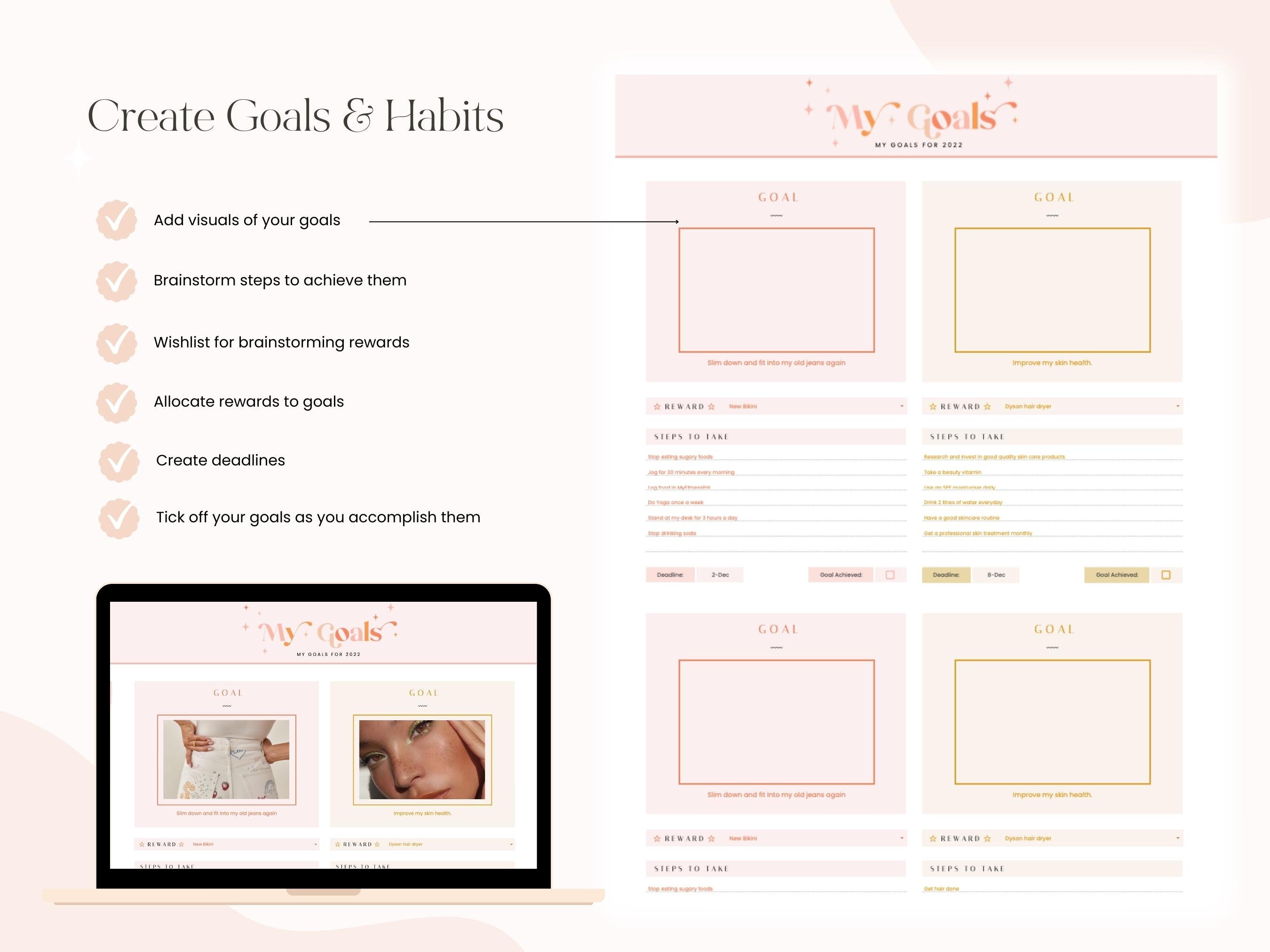Habit Tracker Google Sheet Template Cute Daily Weekly Etsy Habit tracker google sheet template cute daily weekly etsy