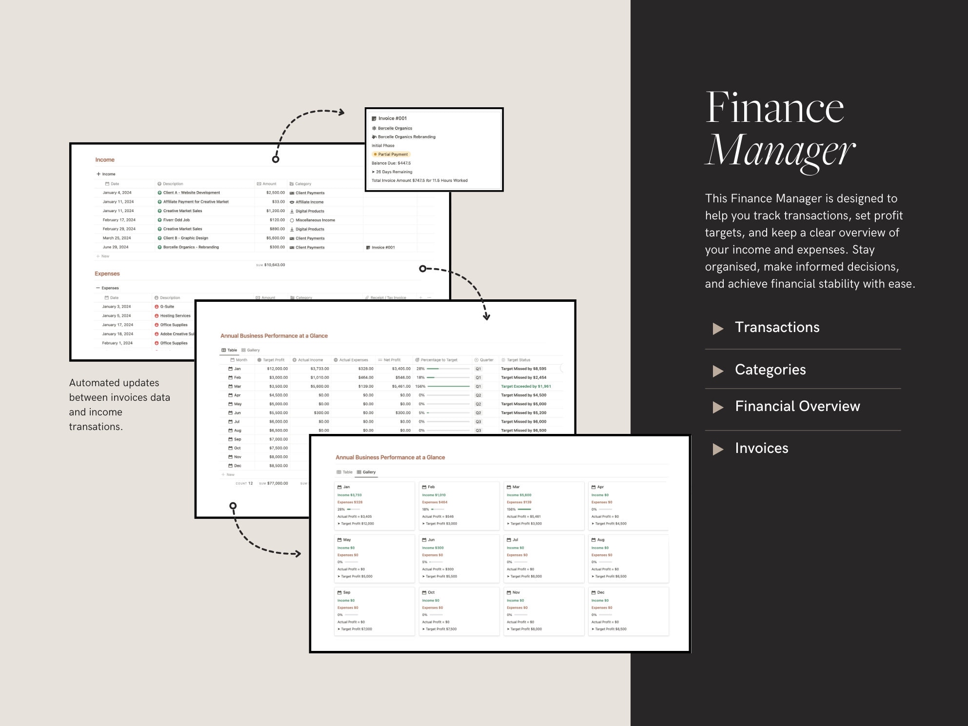 Freelancer Notion Template and Service Based Business Dashboard and ...