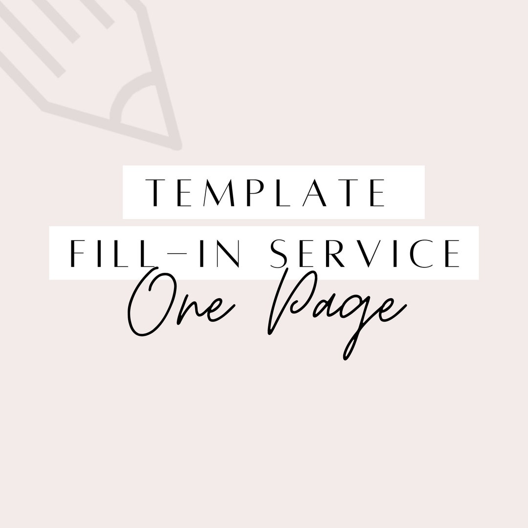 One Page Template Fill-in Service for Resumes & Home Letters, Free ...