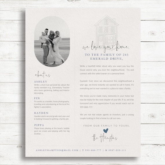 Editable Home Buyer Letter Template Real Estate Love Letter Etsy