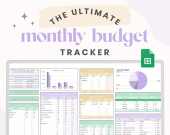 Monthly Budget Spreadsheet for Google Sheets Digital Budget Planner Track Subscriptions, Bills, Savings, Debt Repayments, Income by Paycheck