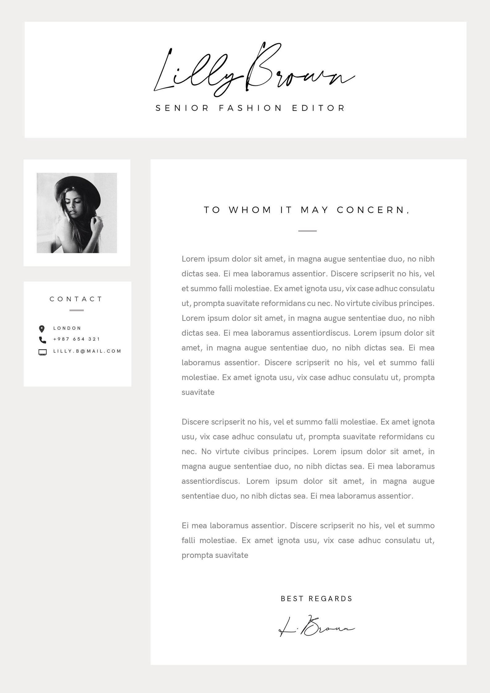 Modern Resume Template for Microsoft Word | Lilly | CV Template With ...