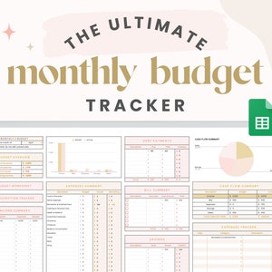 Monthly Budget Spreadsheet for Google Sheets Digital Budget Planner Track Subscriptions, Bills, Savings, Debt Repayments, Income by Paycheck