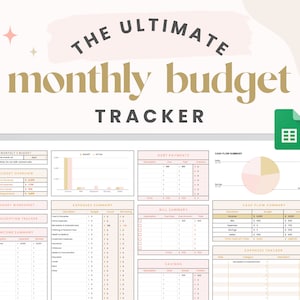 Monthly Budget Spreadsheet for Google Sheets Digital Budget Planner Track Subscriptions, Bills, Savings, Debt Repayments, Income by Paycheck