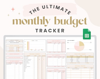 Monthly Budget Spreadsheet for Google Sheets Digital Budget Planner Track Subscriptions, Bills, Savings, Debt Repayments, Income by Paycheck