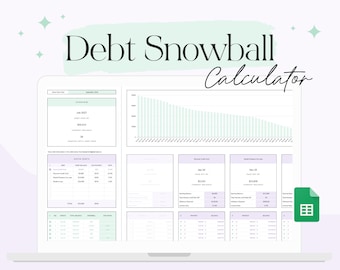 Debt Snowball Calculator for Google Sheets, Debt Tracker, Debt Free Journey, Financial Planner Spreadsheet, Personal Debt Payments Tracker