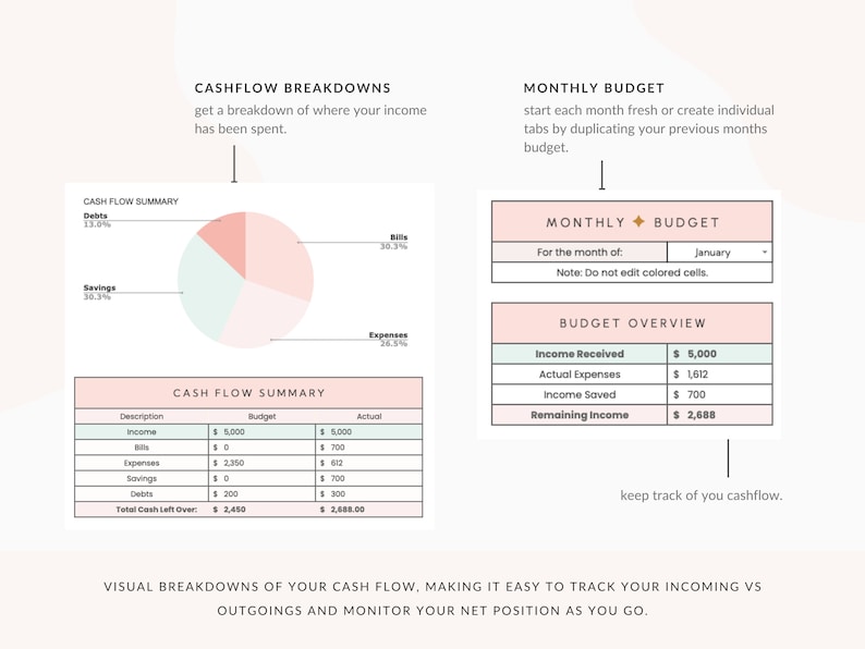 Mint Monthly Budget Spreadsheet for Google Sheets Digital - Etsy
