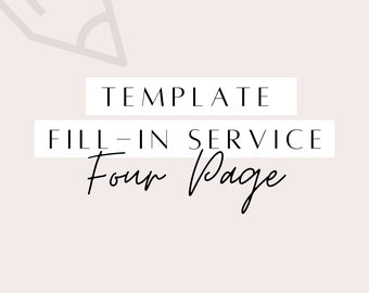 Four Page Template Fill-In Service for Resumes & Cover Letters, Free Template Included, Resume Update Edit Help, 2 Business Days Turnaround