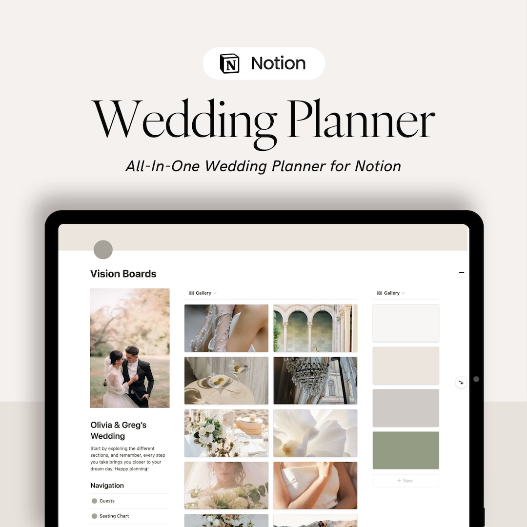 Ultimate Notion Wedding Planner Template | Digital Wedding Organizer ...