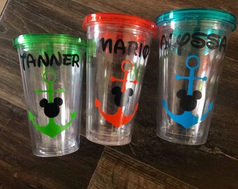 Customized dcl disney or disney cruise tumblers BPA FREE