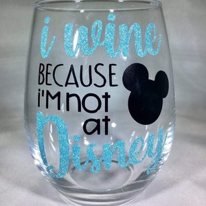 Disney Theme Mickey Mouse wine glass Any Color Wording