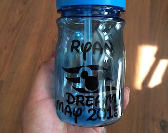 Disney character or Disney cruise line toddler sippy cup water bottle great FE gift or party favor customized and design