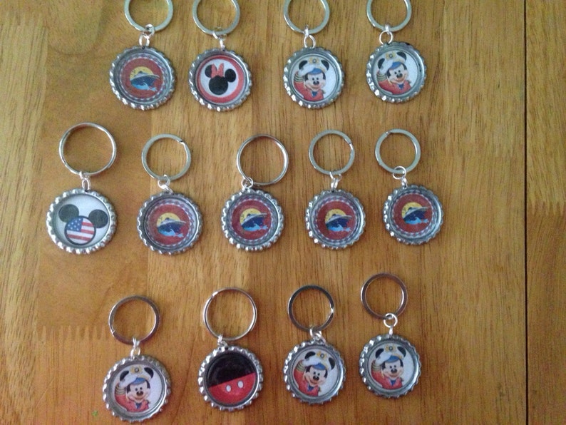 Disney and Disney Cruise Line Bottle Cap Keychains Great for Etsy