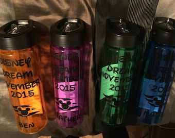 Disney character or Disney cruise line water bottle great FE gift or party favor 6 large 22 fl oz and 8 magnets