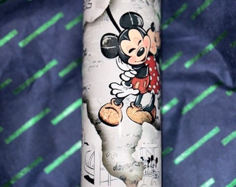 20 oz Metal Hot/Cold  tumbler With Straw Disney Mickey and Minnie