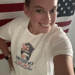 I’m voting for a felon Trump Girl T Shirt or tank top any size