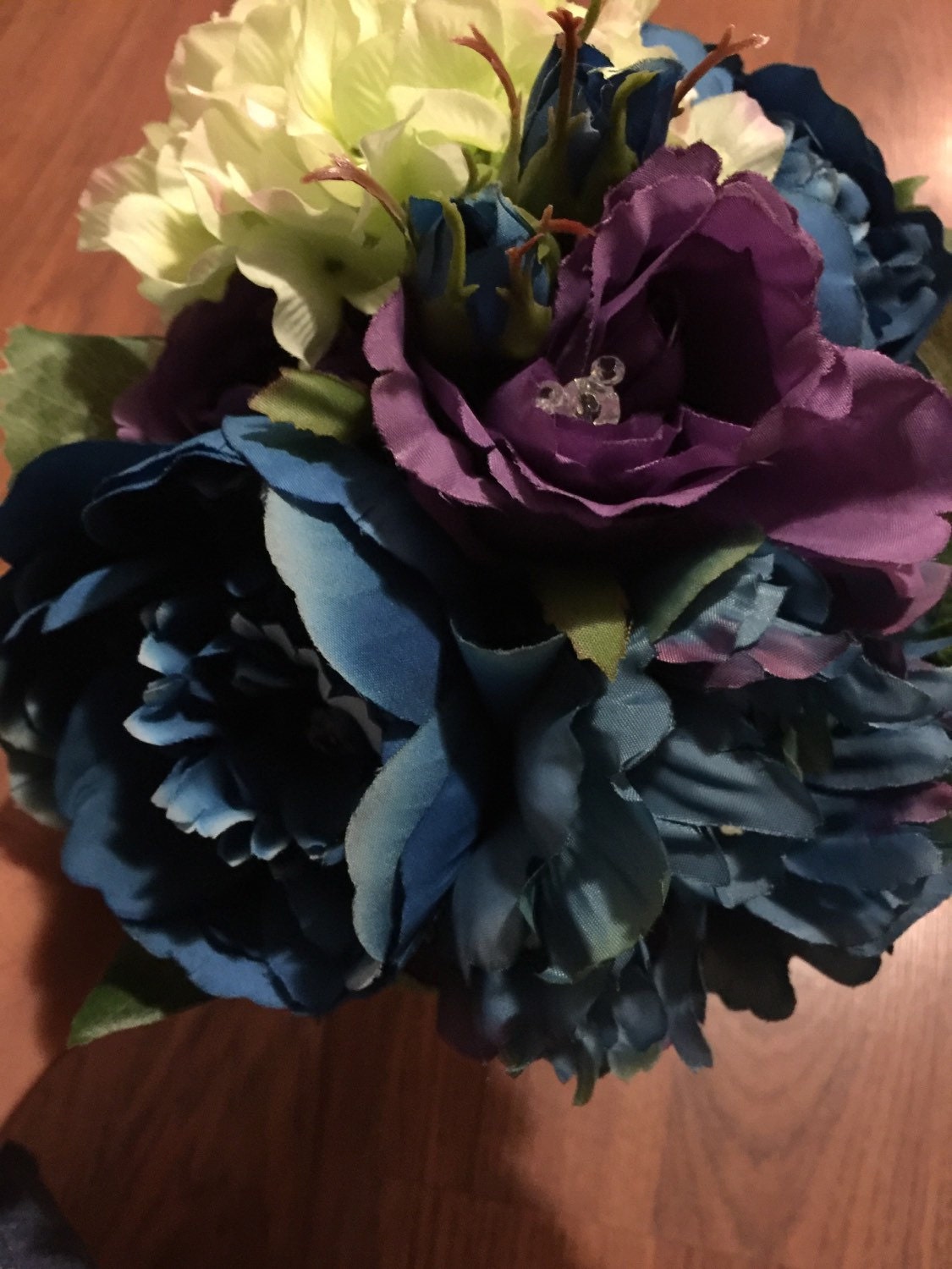 Disney Wedding Bridal Party Bouquet Pins (Qty 12)-HIdden Mickey Flower Picks-Powder  Blue (New Color)-Cinderella Blue