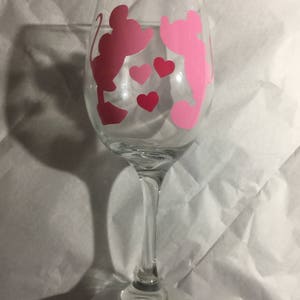 disney mickey and minnie wedding theme of romantic theme  wine glass can customize
