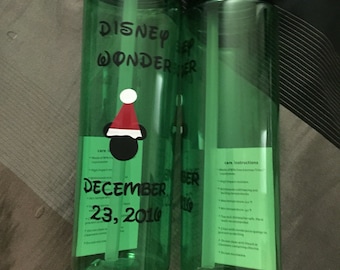 Disney Christmas Mickey or Disney cruise line logo water bottle great FE gift or party favor large 22 fl oz