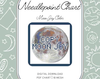 Moon Joy - kleur - digitaal borduurpatroon - 18 mesh