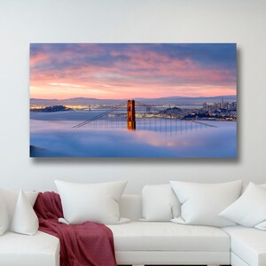 San Francisco Canvas Print, San Francisco Canvas Art, San Francisco Golden Gate Bridge Canvas Wall Art, Large Wall Art San Francisco Photo Bild 1