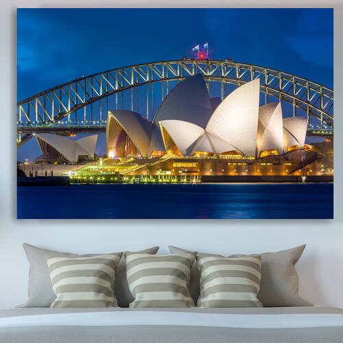 Sydney Australia Wall Decor Beautiful Night Photo of the Etsy