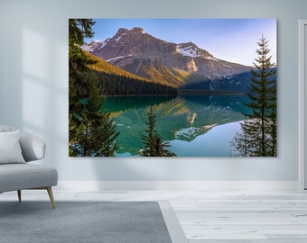 Emerald Lake Banff Canada Print, Mountains Lake Photograph, Canada Poster, Canadian Rockies Photograph, Canada Wall Art, Lake Louise Art