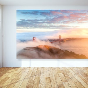 San Francisco Print Art - Golden Gate Bridge Wall Art Photo - Extra Large Wall Art - San Francisco Art Print of a Golden Gate Bridge Sunset