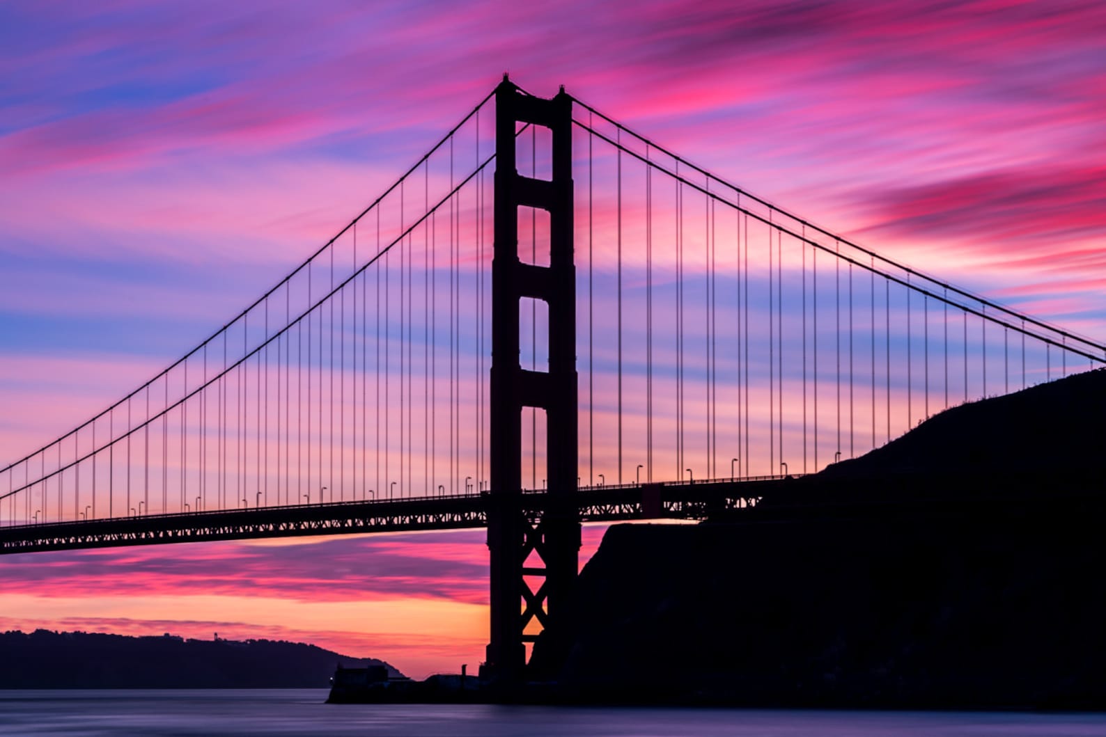 Photo Art of the Golden Gate Bridge at Sunset San Francisco's Golden