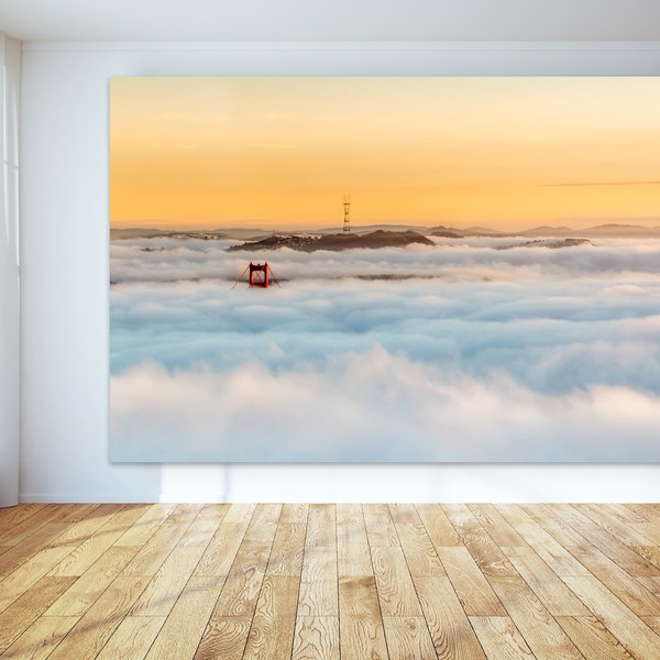 Canvas San Francisco Photo Print - San Francisco Photography Print Art - Romantic Golden Gate Bridge Photography - Beautiful Sunset Picture